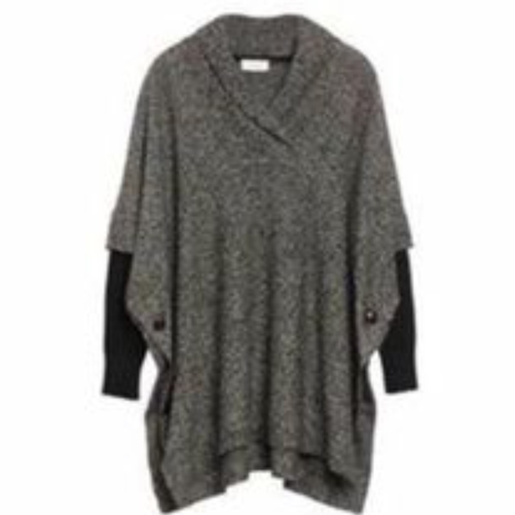 RD Style poncho style gray and black sweater RD Style poncho style gray and black sweater